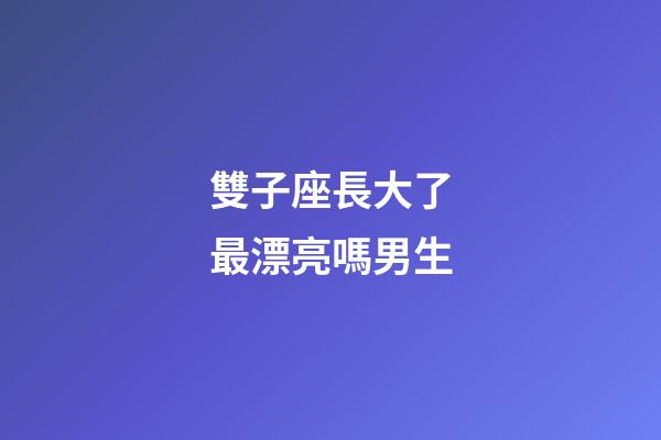 雙子座長大了最漂亮嗎男生-第1張-星座運勢-玄機派