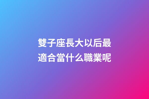 雙子座長大以后最適合當什么職業呢-第1張-星座運勢-玄機派