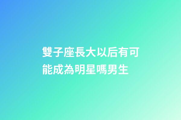 雙子座長大以后有可能成為明星嗎男生-第1張-星座運勢-玄機派