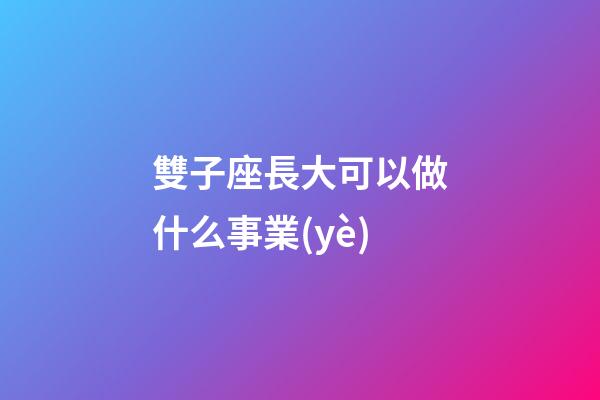 雙子座長大可以做什么事業(yè)