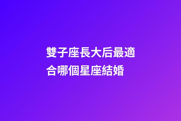 雙子座長大后最適合哪個星座結婚-第1張-星座運勢-玄機派