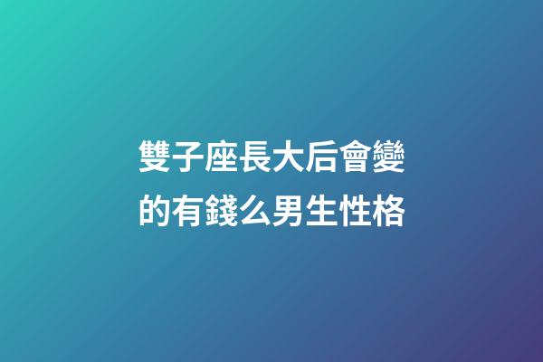 雙子座長大后會變的有錢么男生性格
