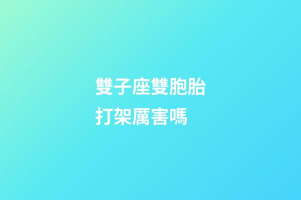 雙子座雙胞胎打架厲害嗎-第1張-星座運勢-玄機派