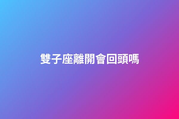 雙子座離開會回頭嗎-第1張-星座運勢-玄機派