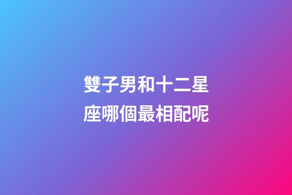 雙子男和十二星座哪個最相配呢-第1張-星座運勢-玄機派