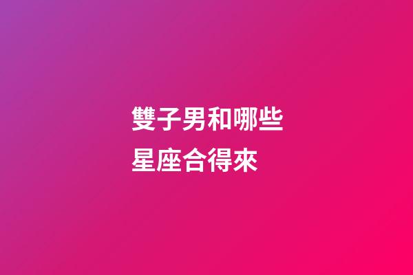 雙子男和哪些星座合得來-第1張-星座運勢-玄機派