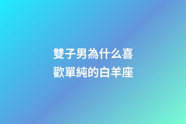 雙子男為什么喜歡單純的白羊座-第1張-星座運勢-玄機派