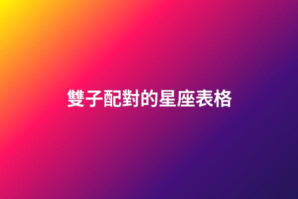 雙子配對的星座表格-第1張-星座運勢-玄機派