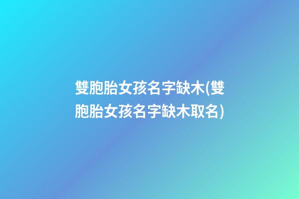 雙胞胎女孩名字缺木(雙胞胎女孩名字缺木取名)