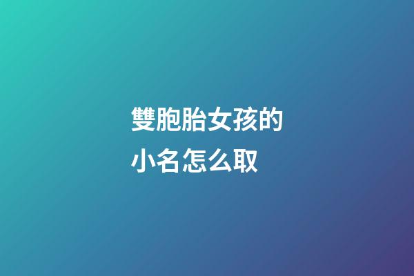 雙胞胎女孩的小名怎么取(雙胞胎女孩起小名字大全2023)-第1張-女孩起名-玄機派