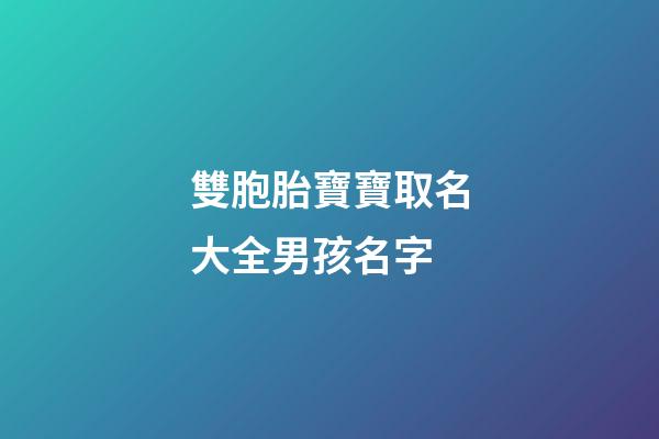 雙胞胎寶寶取名大全男孩名字(雙胞胎起名字男孩)-第1張-男孩起名-玄機派