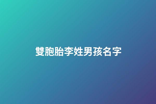 雙胞胎李姓男孩名字(雙胞胎男孩姓李取什么名字好)-第1張-男孩起名-玄機派