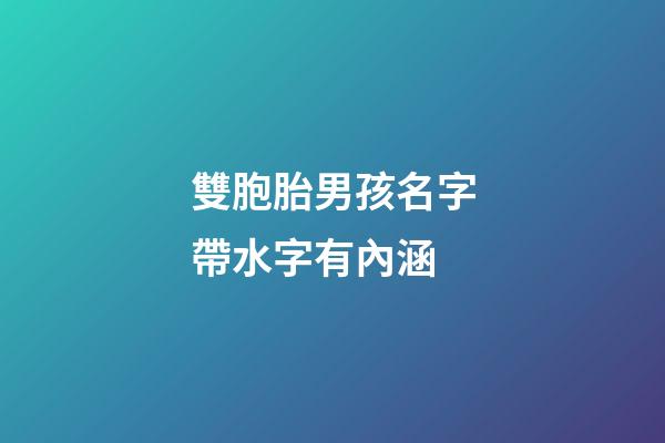 雙胞胎男孩名字帶水字有內涵(雙胞胎男孩帶水的名字)-第1張-男孩起名-玄機派