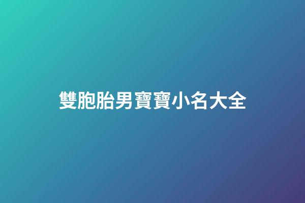 雙胞胎男寶寶小名大全(雙胞胎男寶寶小名大全2023洋氣)-第1張-男孩起名-玄機派
