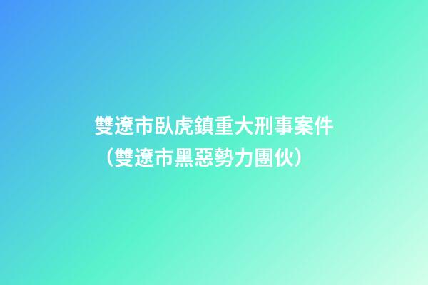 雙遼市臥虎鎮重大刑事案件（雙遼市黑惡勢力團伙）-第1張-觀點-玄機派