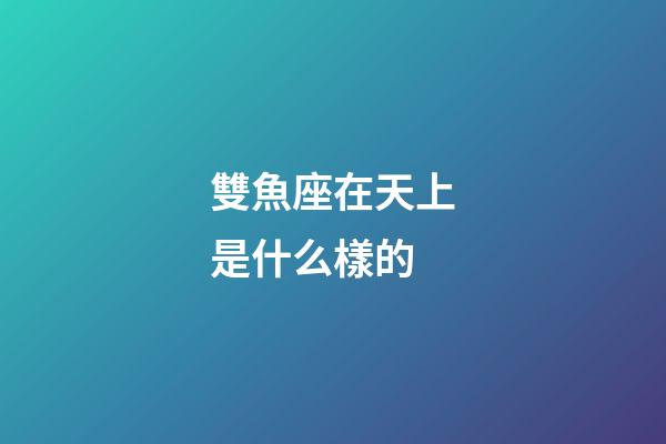 雙魚座在天上是什么樣的