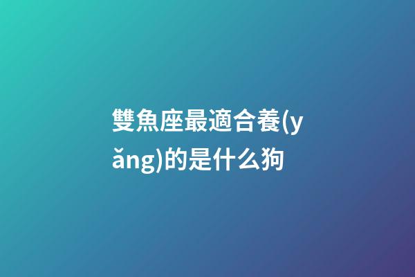 雙魚座最適合養(yǎng)的是什么狗-第1張-星座運勢-玄機派