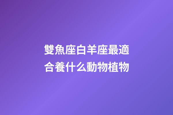 雙魚座白羊座最適合養什么動物植物-第1張-星座運勢-玄機派