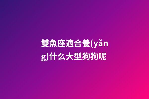 雙魚座適合養(yǎng)什么大型狗狗呢-第1張-星座運(yùn)勢(shì)-玄機(jī)派