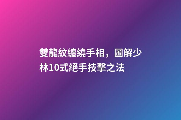 雙龍紋纏繞手相，圖解少林10式絕手技擊之法