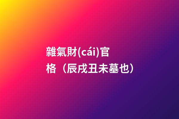雜氣財(cái)官格（辰戌丑未墓也）