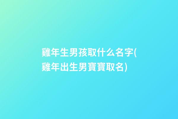 雞年生男孩取什么名字(雞年出生男寶寶取名)