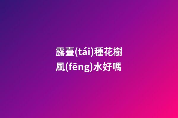 露臺(tái)種花樹風(fēng)水好嗎