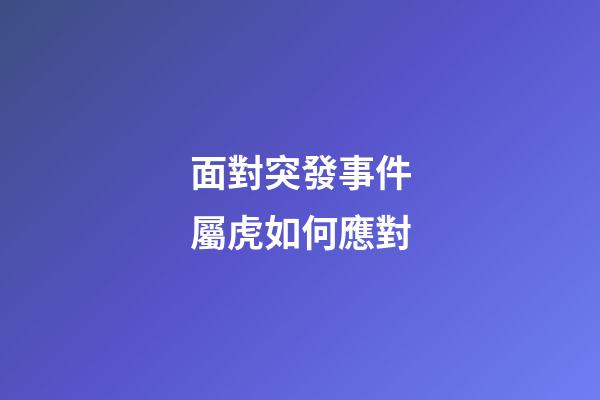 面對突發事件屬虎如何應對