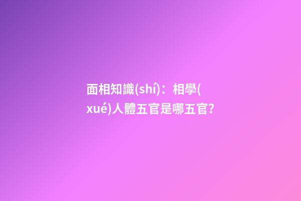 面相知識(shí)：相學(xué)人體五官是哪五官？