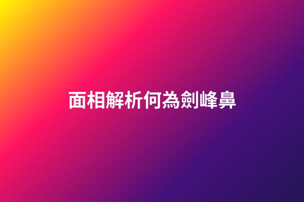 面相解析何為劍峰鼻