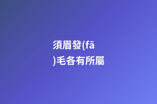 須眉發(fā)毛各有所屬
