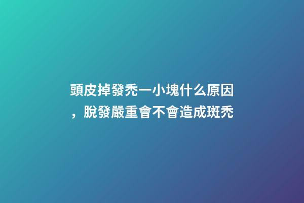 頭皮掉發禿一小塊什么原因，脫發嚴重會不會造成斑禿-第1張-觀點-玄機派