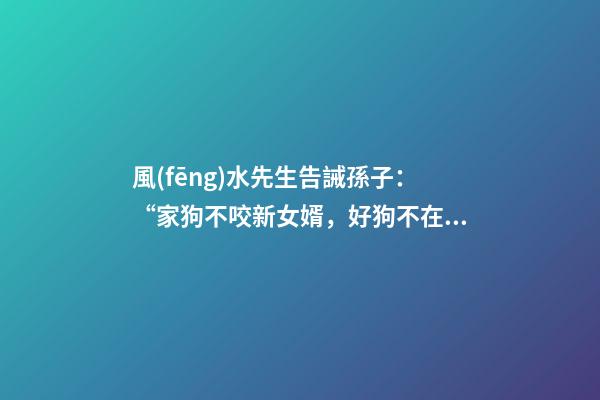 風(fēng)水先生告誡孫子：“家狗不咬新女婿，好狗不在家中死”