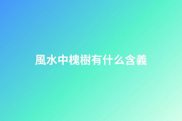 風水中槐樹有什么含義