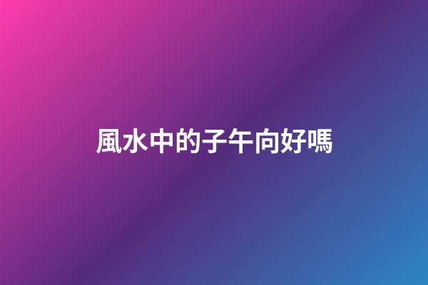 風水中的子午向好嗎