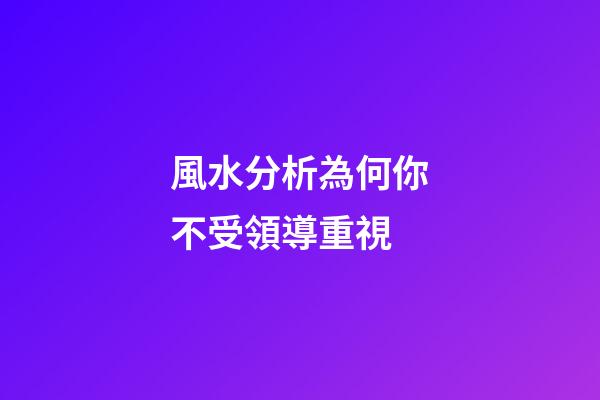 風水分析為何你不受領導重視
