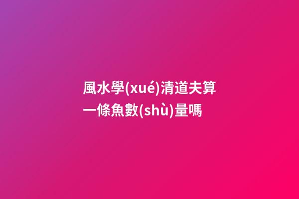 風水學(xué)清道夫算一條魚數(shù)量嗎