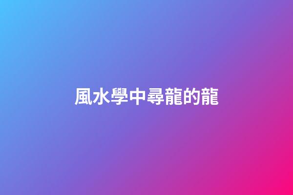 風水學中尋龍的龍