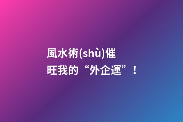 風水術(shù)催旺我的“外企運”！