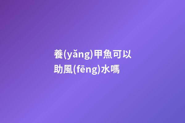 養(yǎng)甲魚可以助風(fēng)水嗎