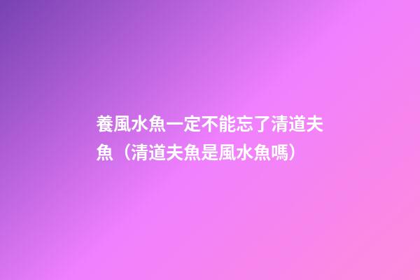 養風水魚一定不能忘了清道夫魚（清道夫魚是風水魚嗎）
