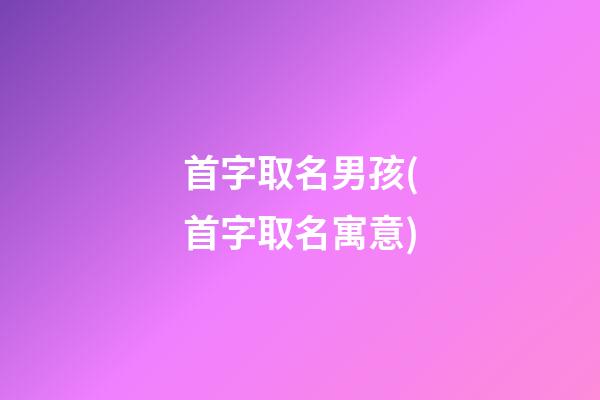 首字取名男孩(首字取名寓意)