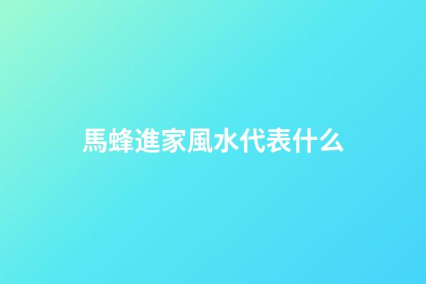 馬蜂進家風水代表什么