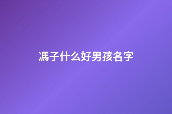馮子什么好男孩名字(馮子什么的男孩名字)-第1張-男孩起名-玄機派