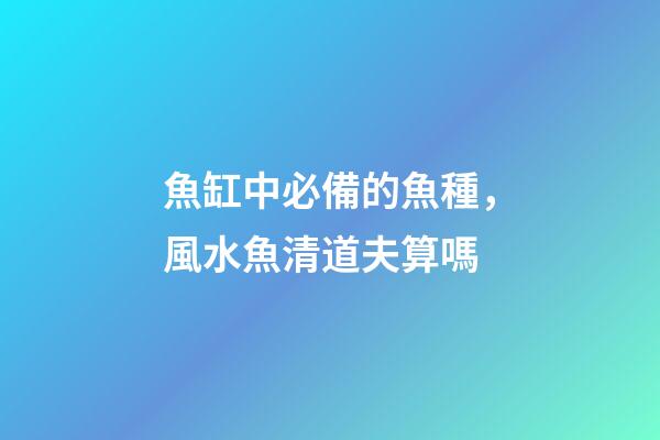 魚缸中必備的魚種，風水魚清道夫算嗎