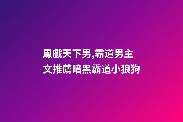 鳳戲天下男,霸道男主文推薦暗黑霸道小狼狗-第1張-觀點-玄機派