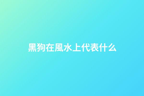 黑狗在風水上代表什么