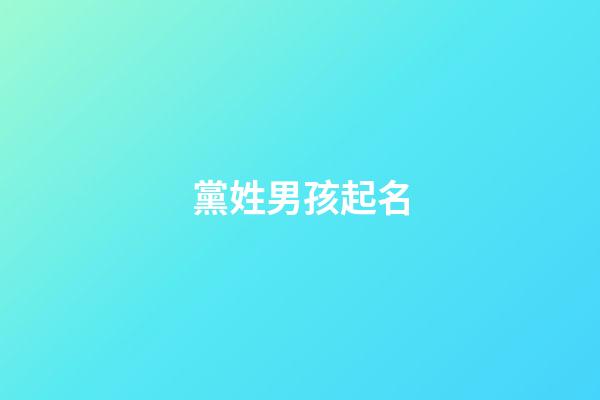 黨姓男孩起名(黨姓男孩子名字大全2023)-第1張-男孩起名-玄機派
