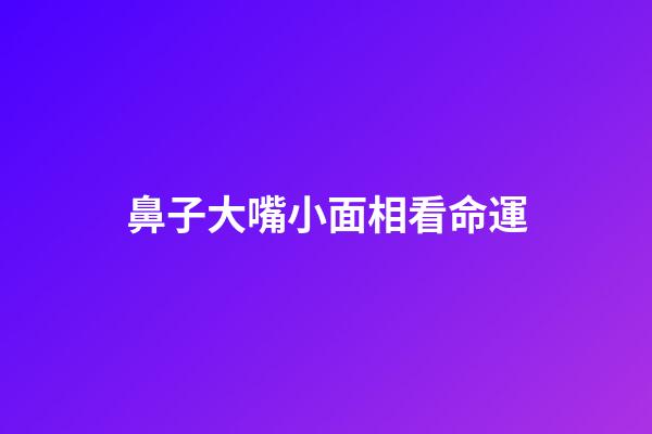 鼻子大嘴小面相看命運