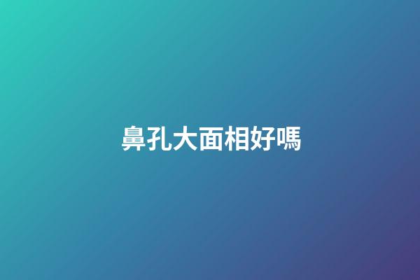 鼻孔大面相好嗎